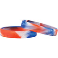 Two American Marble Silicone Wristbands made from soft and durable silicone, featuring a marbled design in red, white, and blue colors. This fashionable accessory perfectly combines style and resilience.

100 Pack - American Marble 1/2" Silicone Wristbands