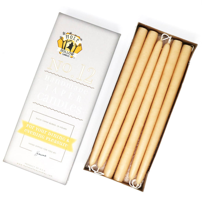 12" Hand Dipped Tapers: Ivory - Lone Fox