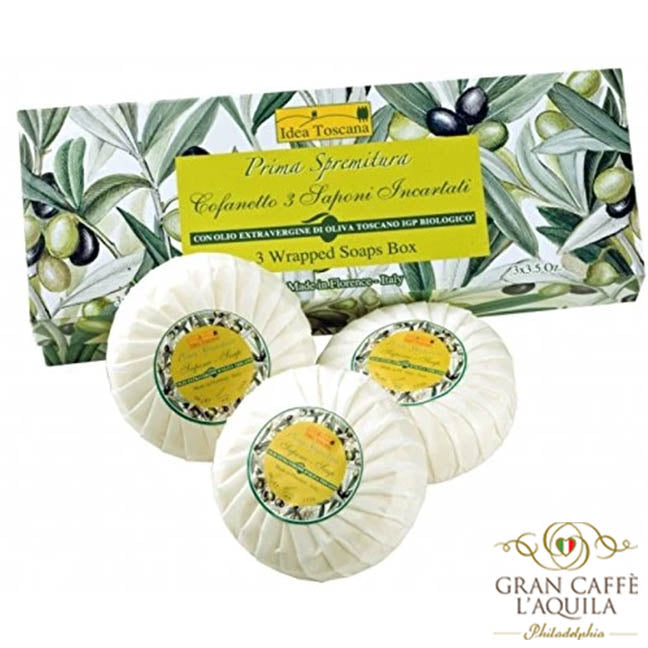 3  WRAPPED SOAPS GIFT BOX - IDEA TOSCANA PRIMA SPREMITURA