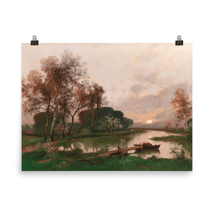"A Landscape on the Pond" Art Print - Lone Fox