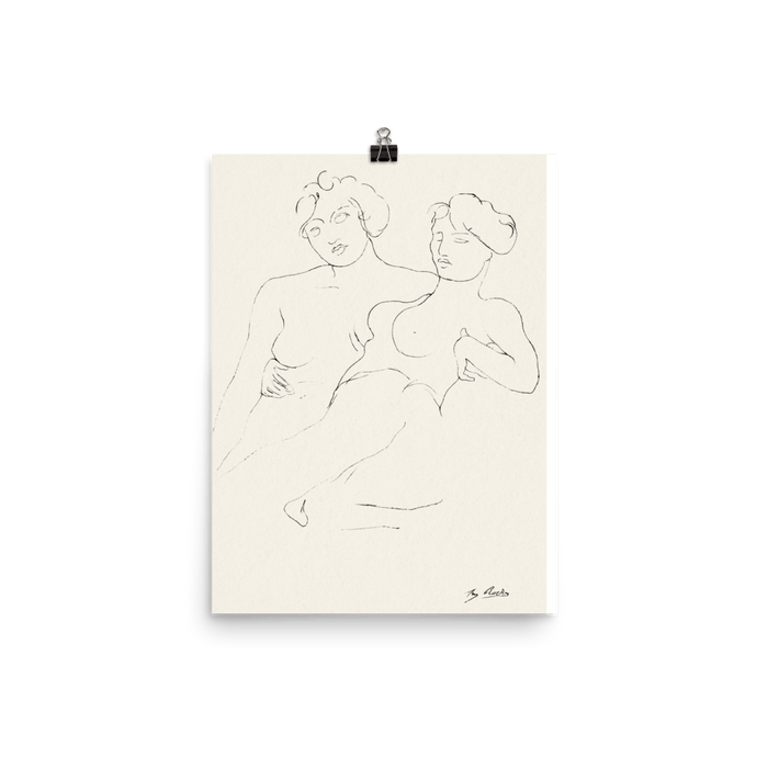 "A Sketch of Two Women" Art Print - Lone Fox