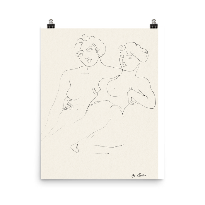 "A Sketch of Two Women" Art Print - Lone Fox