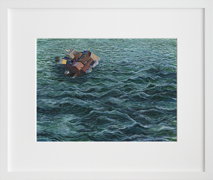Adrift by Amy Casey in white frame
