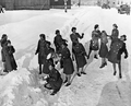 African American Women's Army Corps in the Snow