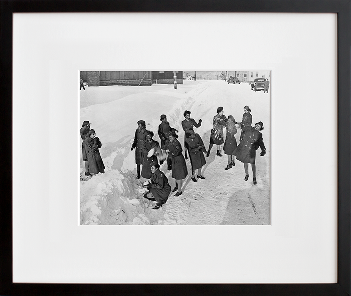 African American Women's Army Corps in the Snow