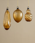Amber Hand-Blown Glass Ornaments (Set of 3) - Lone Fox