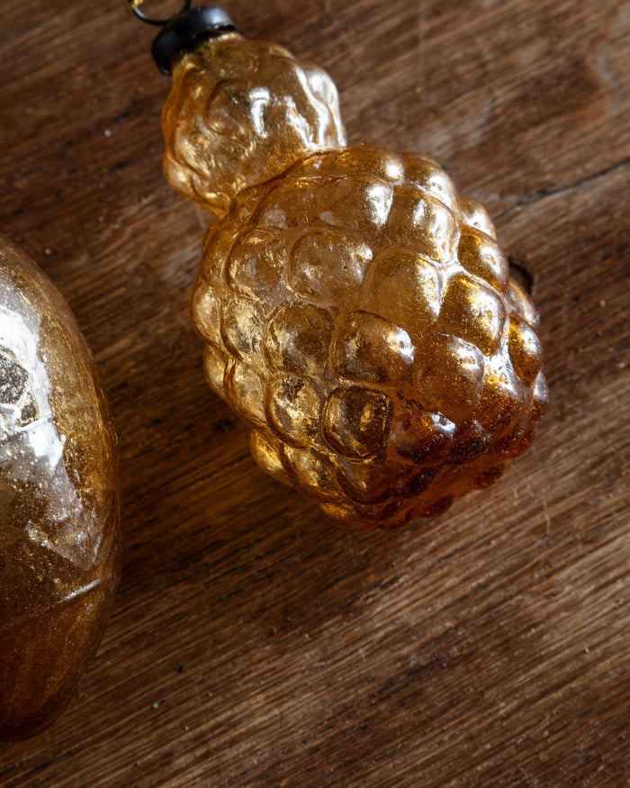 Amber Hand-Blown Glass Ornaments (Set of 3) - Lone Fox