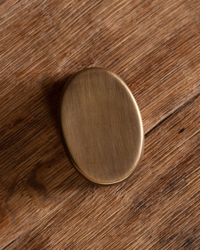 Antique Brass Oval Pill / Jewelry Box - Lone Fox