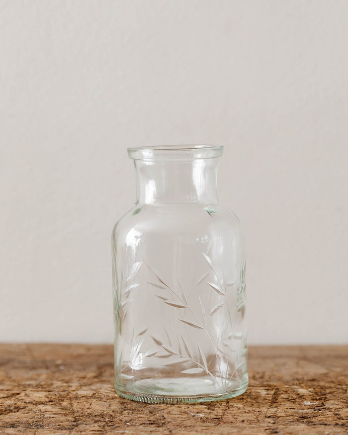 Apothecary Etched Glass Vase - Lone Fox