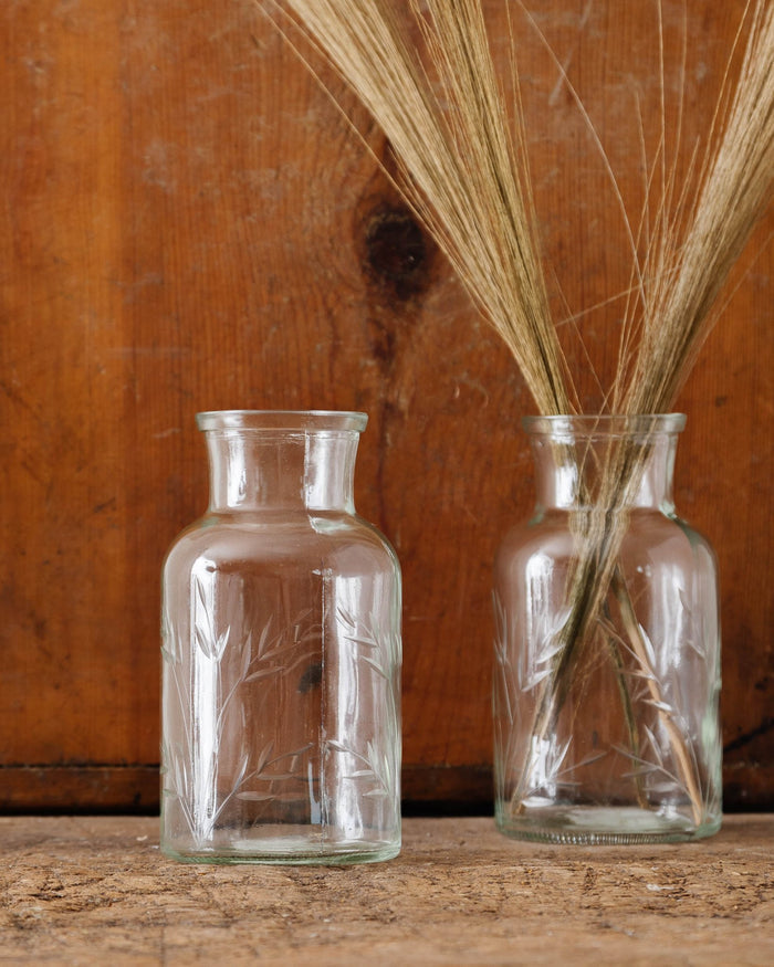 Apothecary Etched Glass Vase - Lone Fox