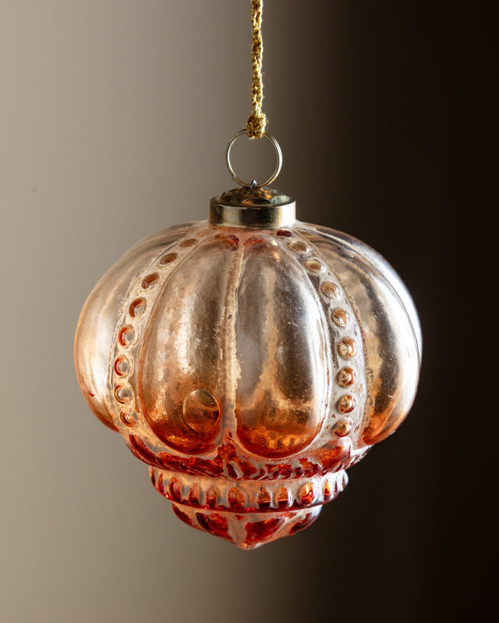 Apricot Embossed Pressed Glass Ornaments - Lone Fox