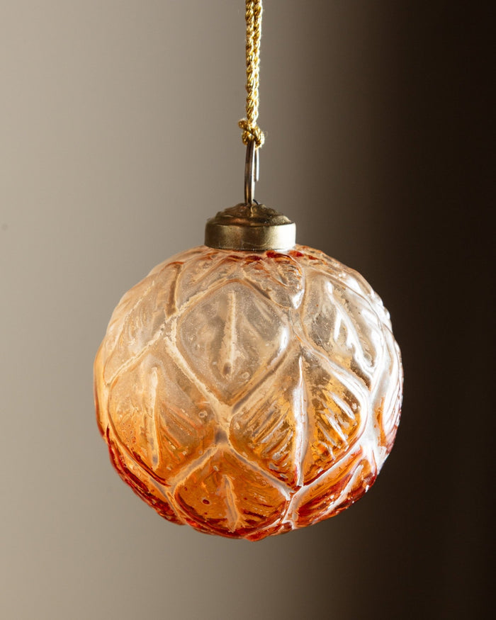 Apricot Embossed Pressed Glass Ornaments - Lone Fox