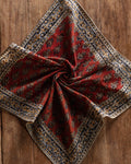 Artichoke Heart Kalamkari Cotton Handkercheif / Napkin - Lone Fox