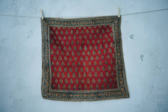 Artichoke Heart Kalamkari Cotton Handkercheif - Lone Fox