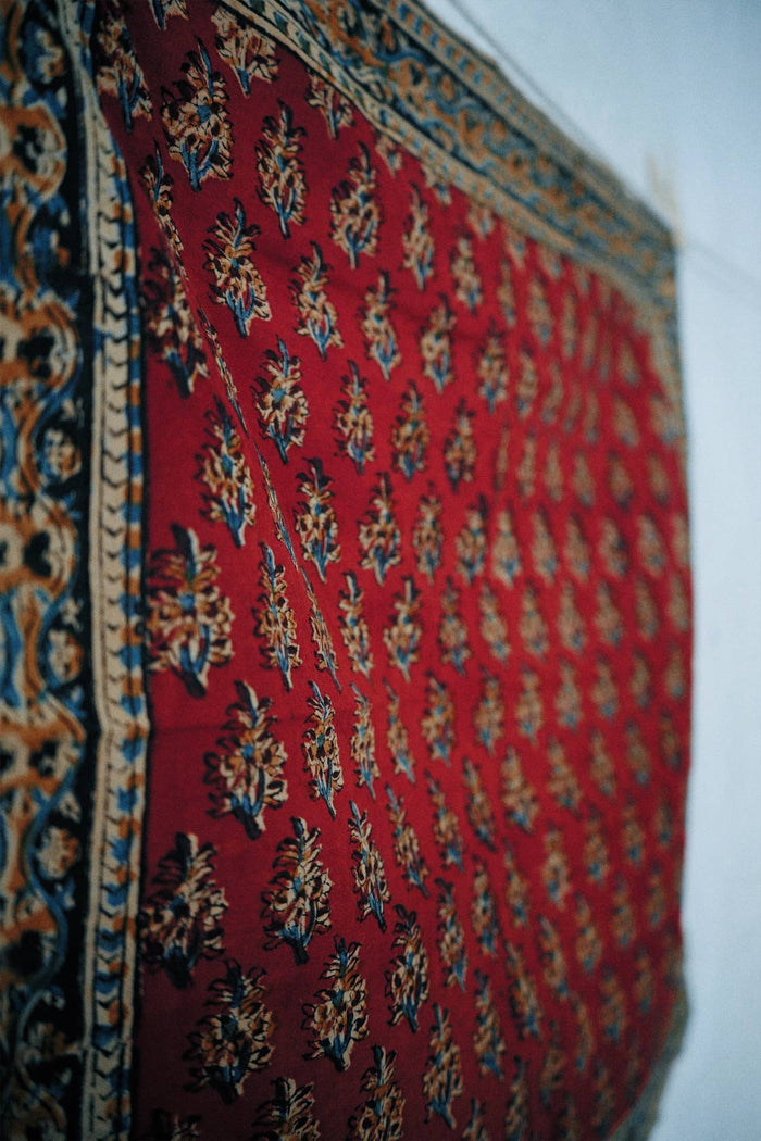 Artichoke Heart Kalamkari Cotton Handkercheif - Lone Fox