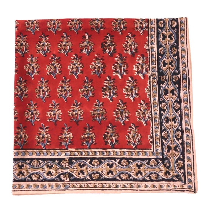 Artichoke Heart Kalamkari Cotton Handkercheif - Lone Fox