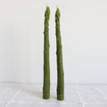 Asparagus Beeswax Candle Taper Pair - Lone Fox
