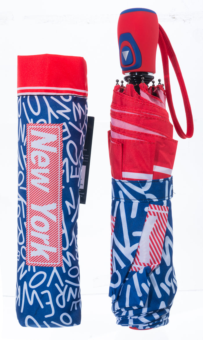 Pictured - the Balagan Umbrella in red in navy folded.