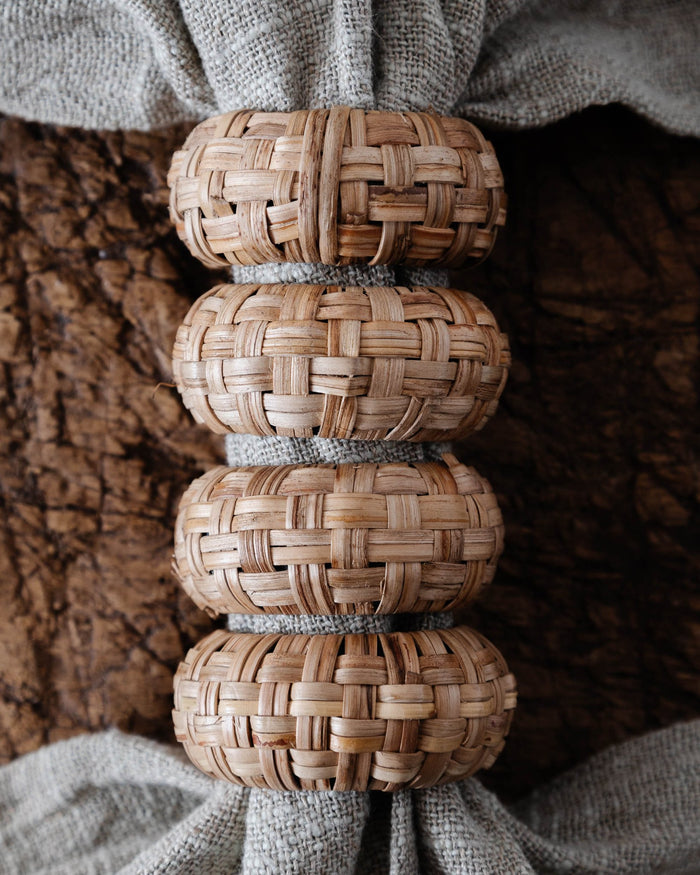 Basketwoven Napkin Rings (Set of 4) - Lone Fox