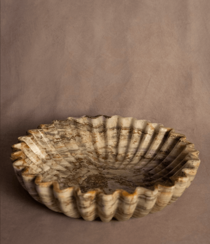Bespoke Round Fluted Bowl - Onyx - Lone Fox