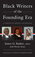 Featured in the image: a book cover with a predominantly black background and centered white text in an elegant serif typeface. The cover includes three portraits rendered in earthy, historical tones: an unidentified Black sailor from the late 18th century, Phillis Wheatley—the first published African American author—and Absalom Jones, a leading religious figure and abolitionist. Together, the images underscore the intellectual, spiritual, and vocational roles Black Americans held at the nation’s birth.