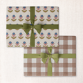 block blossom + russet gingham double-sided wrap