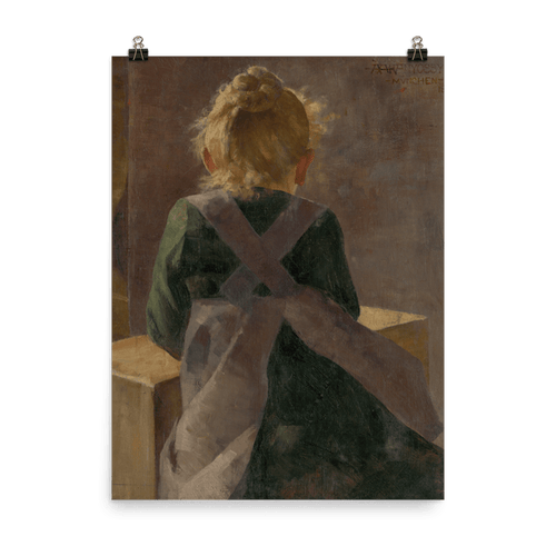 "Blonde Girl in Apron" Art Print - Lone Fox