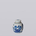 Blue and White Porcelain Mini Bird and Flower Round Jar - Lone Fox