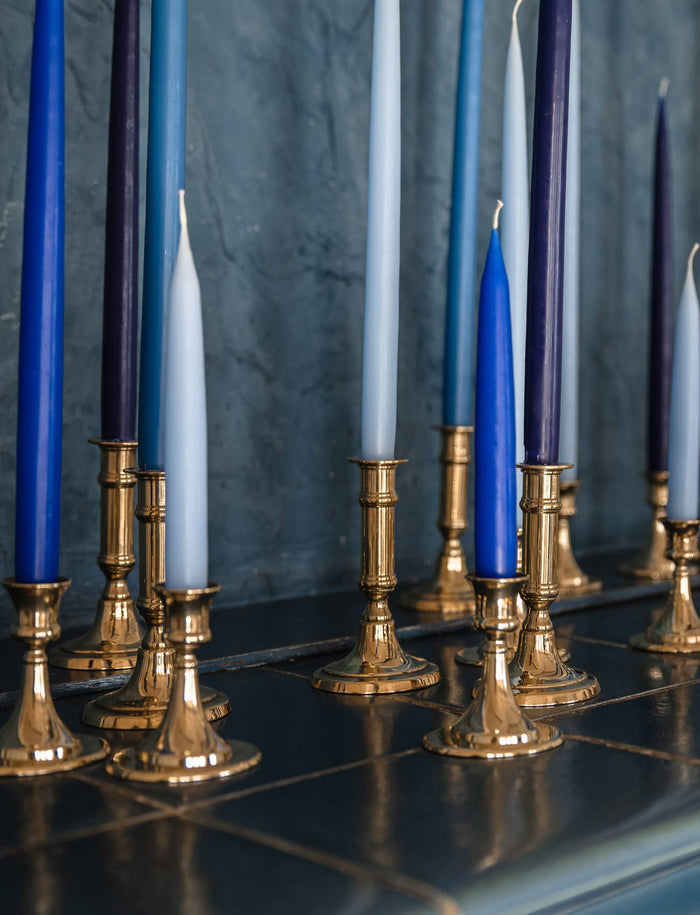 Blue Grey Danish Taper Candle | 12" - Lone Fox