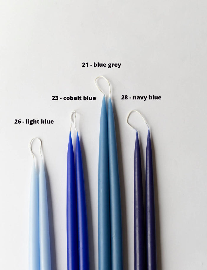 Blue Grey Danish Taper Candle | 12" - Lone Fox