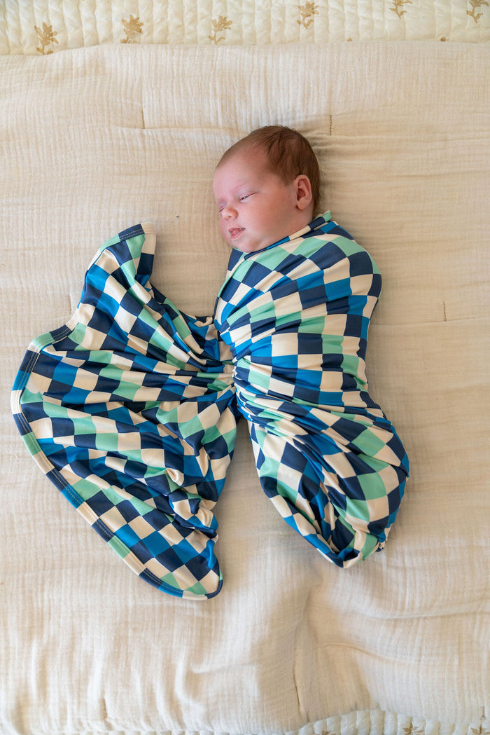 BLUE MULTICOLOR CHECKER | SWADDLE