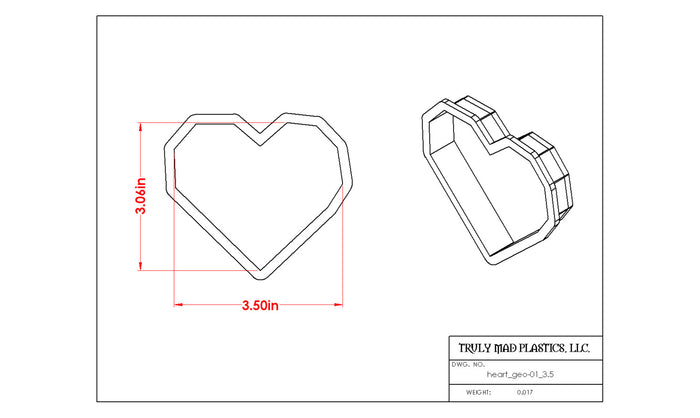Blyss Geo Heart Cookie Cutter by TMP