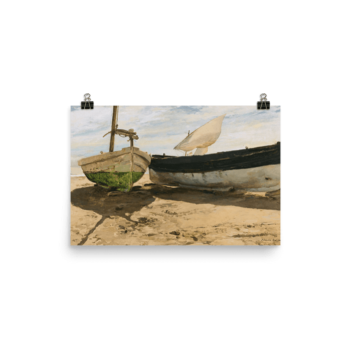 "Boats On The Beach, Valencia" Art Print - Lone Fox