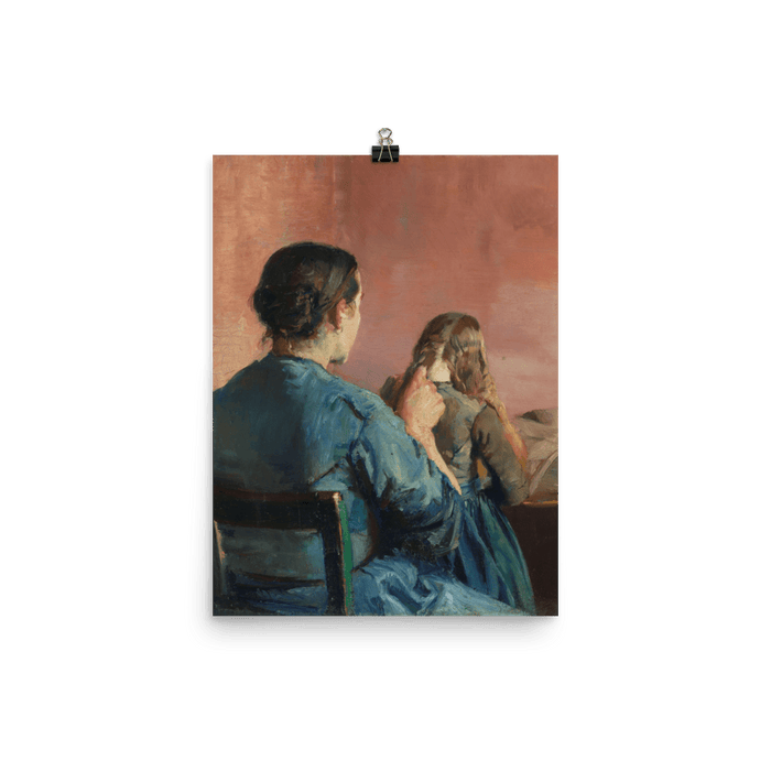 "Braiding her Hair" Art Print - Lone Fox