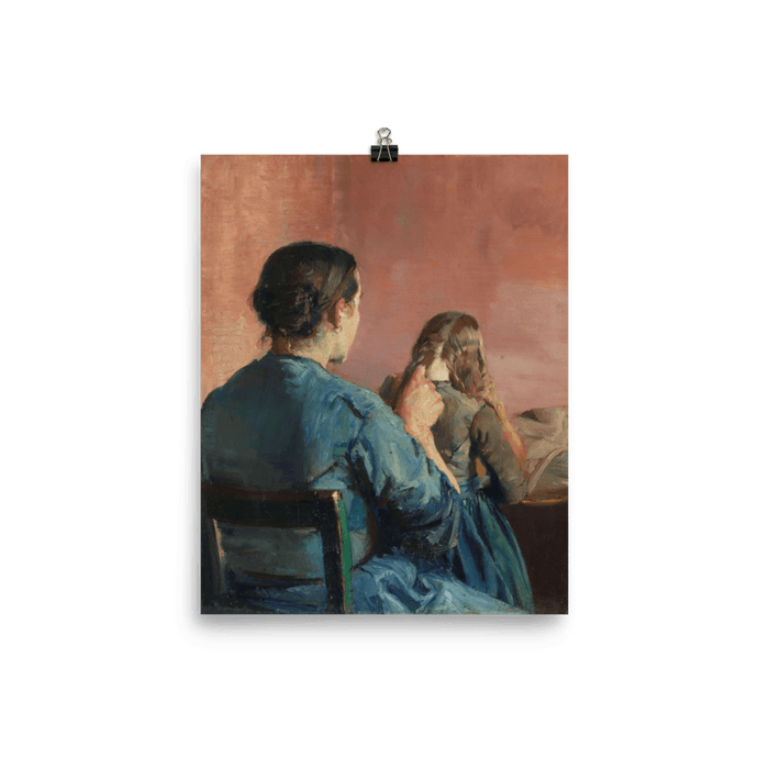 "Braiding her Hair" Art Print - Lone Fox