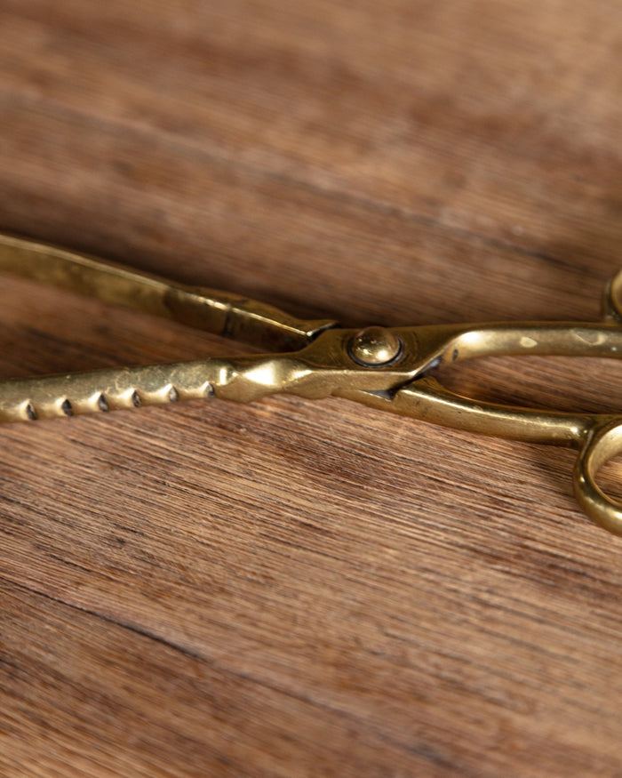 Brass Fireplace Coal Tongs - Lone Fox
