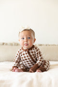 BROWN GINGHAM | ZIPPER ONE PIECE