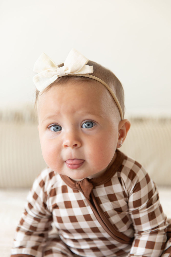 BROWN GINGHAM | ZIPPER ONE PIECE