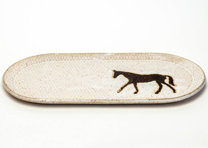 Brown Horse Ceramic Tray - Lone Fox
