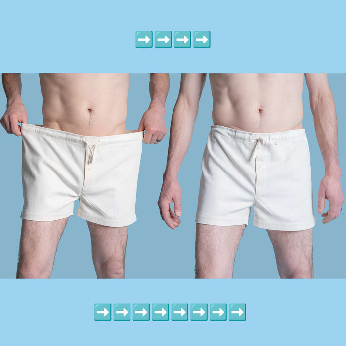elastic-free organic cotton boxers underwear plastic-free