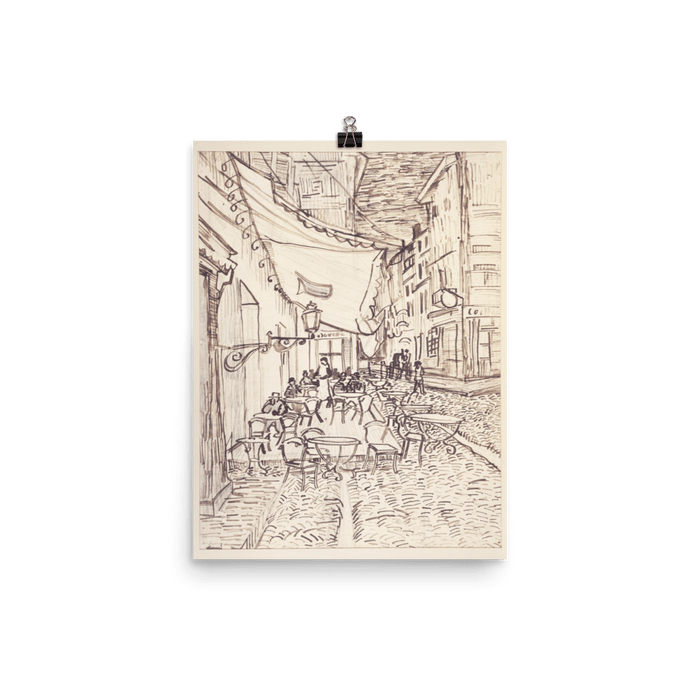 "Cafe Terrace at Night" Art Print - Lone Fox