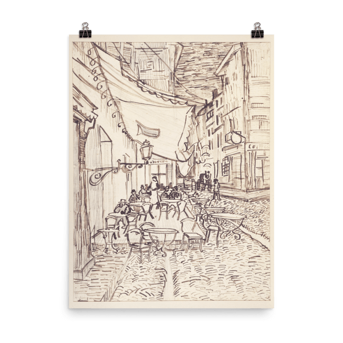 "Cafe Terrace at Night" Art Print - Lone Fox