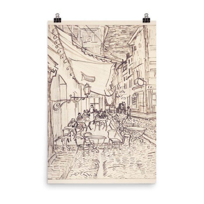 "Cafe Terrace at Night" Art Print - Lone Fox