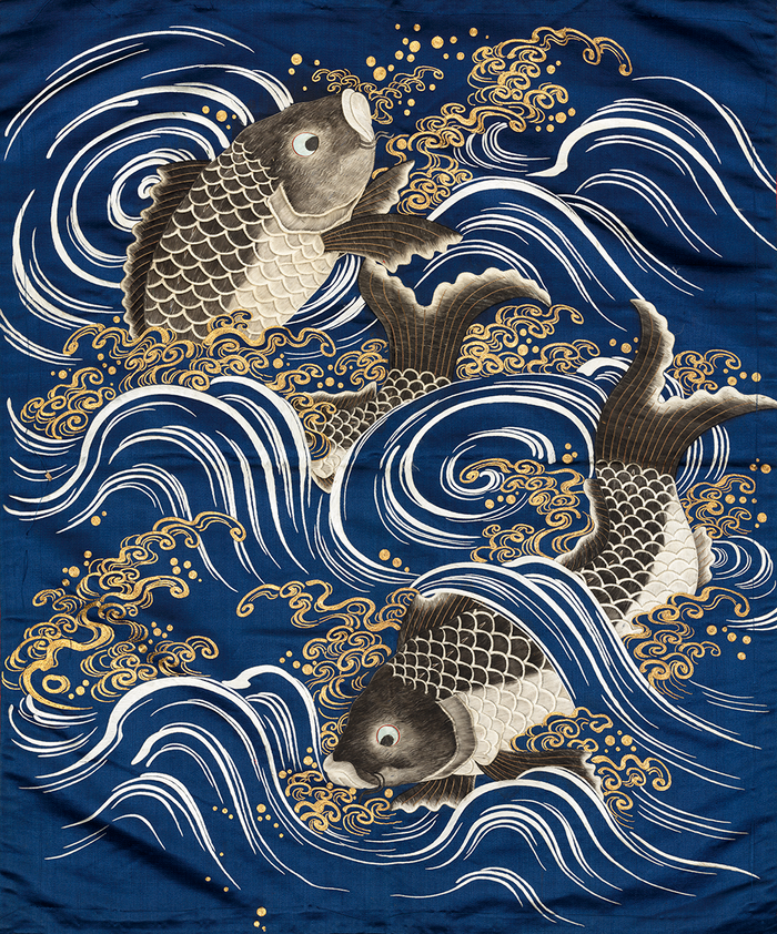 Carp in waves