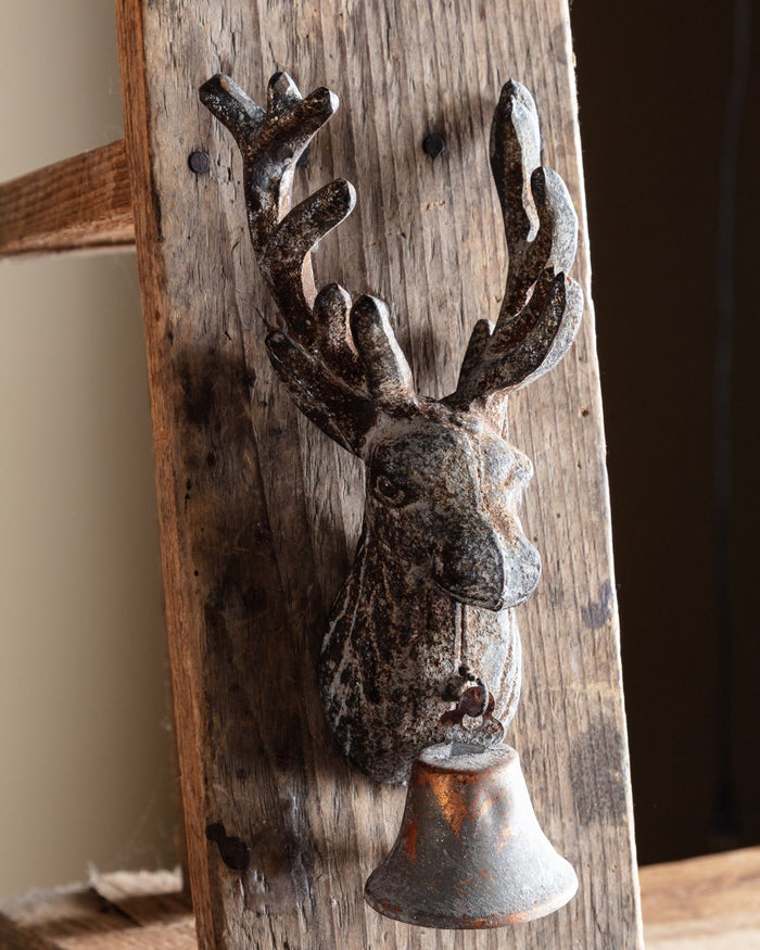 Cast Iron Deer Head Wall Bell - Lone Fox