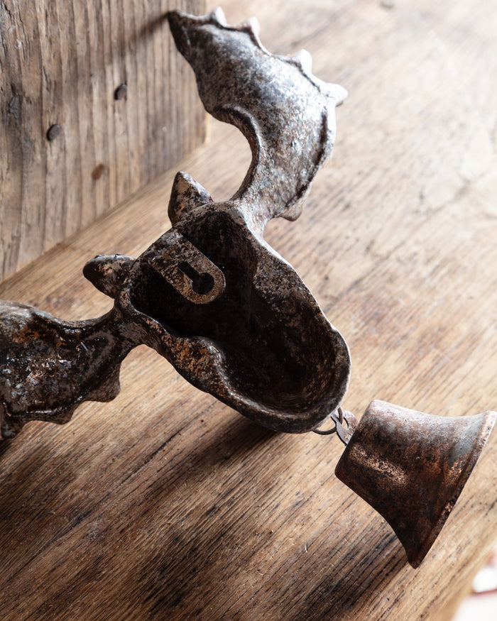 Cast Iron Moose Head Wall Bell - Lone Fox