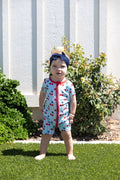 CHERRY STRIPES | SHORT ZIPPER ONE PIECE