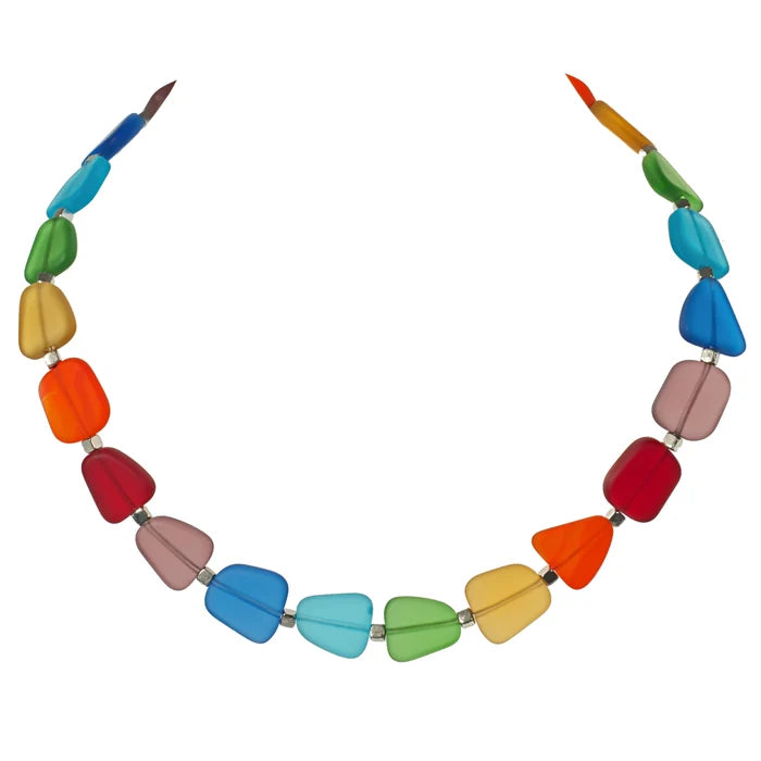 Choker: Recycled Frosted Chakra Glass