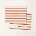 christmas double striped card - single or set of 6