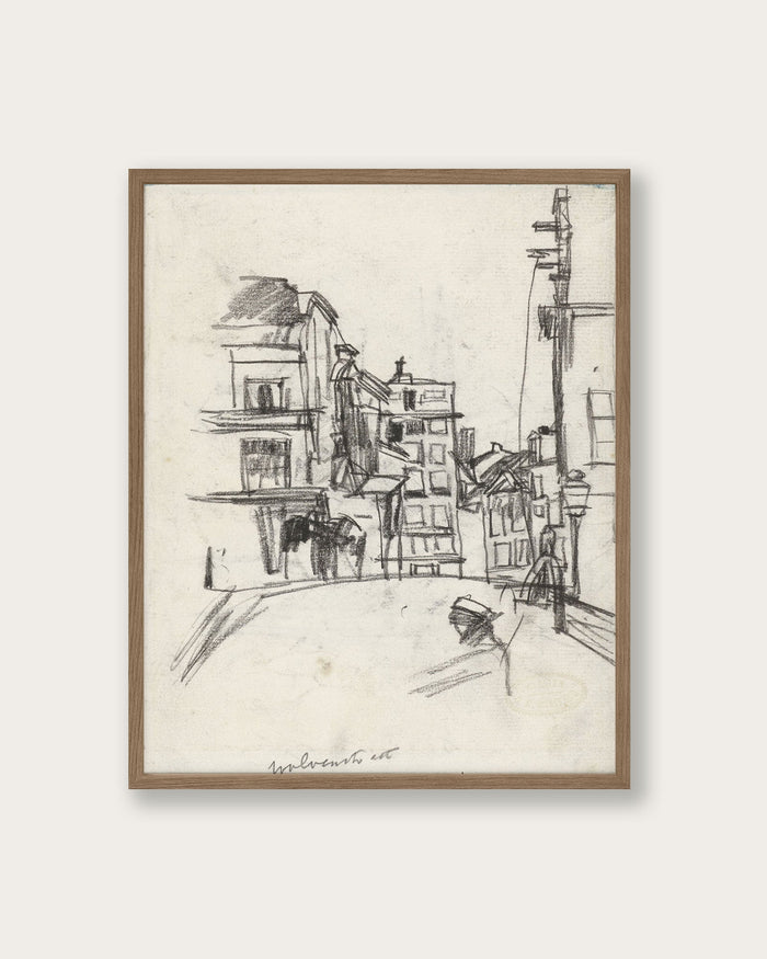 "City Sketch in Pencil" Art Print - Lone Fox
